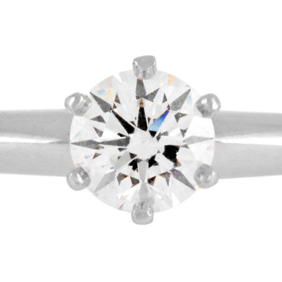 Tiffany & Co. Diamond 0.33ct (E/VVS2) Solitaire Ring Approx. Size 7 Pt950 - Picture 2 of 7